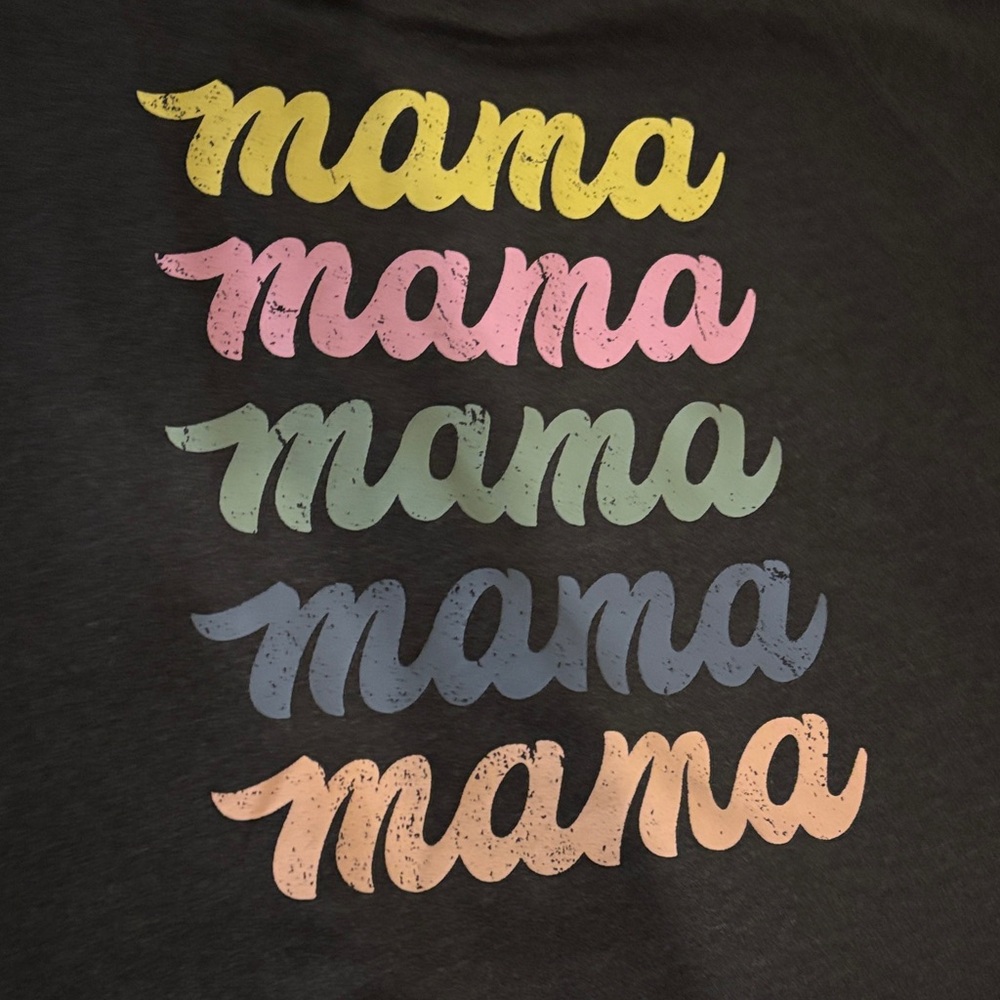 Women’s Black Sweatshirt with Colorful 'Mama' Print - Picture 3 of 3